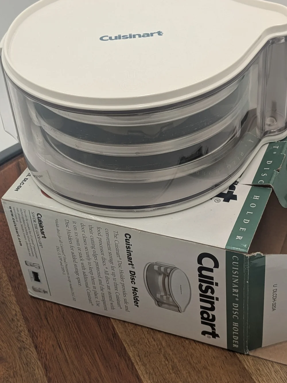 Cuisinart DLC-DH Food Processor Disc Holder w/ 3 Cutting Discs Original Box